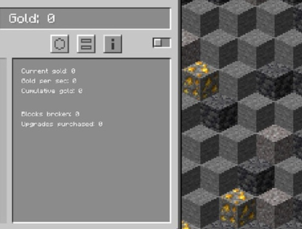Spel Minecraft guldklickare på nätet