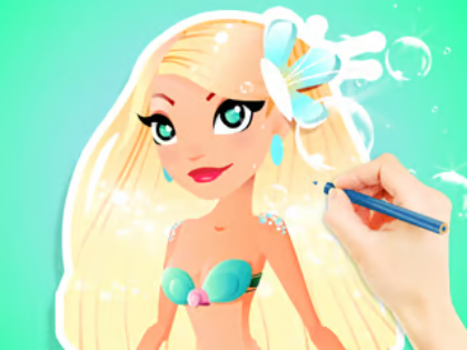 Spel Målarbok: Aqua Mermaid  på nätet