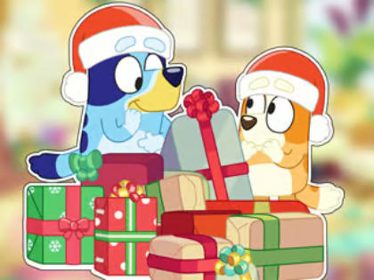 Spel Jigsaw Puzzle: Bluey Christmas Unboxing på nätet