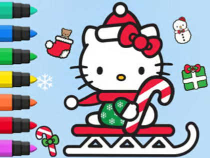 Spel Målarbok: Hello Kitty Christmas  på nätet