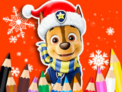 Spel Målarbok: Paw Patrol Christmas  på nätet