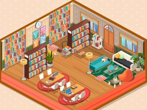 Spel Dekor: Mitt bibliotek  på nätet