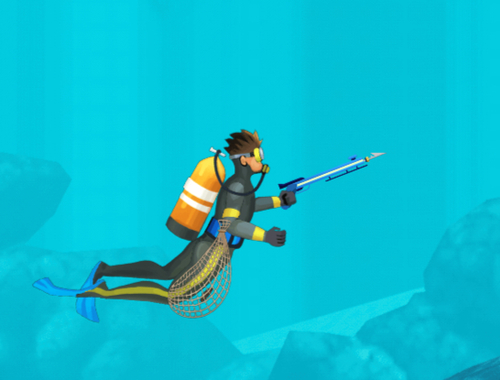 Spel Fisk skjuter fiskjägare  på nätet