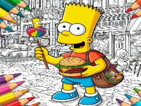 Spel Tillbaka till skolan Simpsons målarbok  på nätet