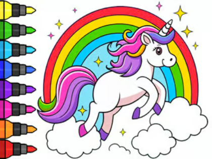 Spel Färgbok: Magical Unicorn  på nätet
