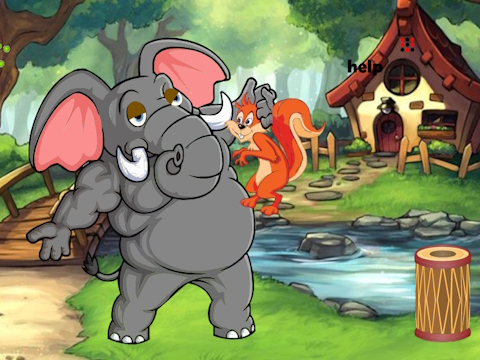 Spel Ekorre fångade till jätte elefant  på nätet