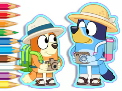 Spel Färgbok: Bluey Camping  på nätet
