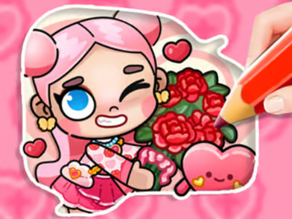 Spel Färgbok: Avatar Valentine's  på nätet