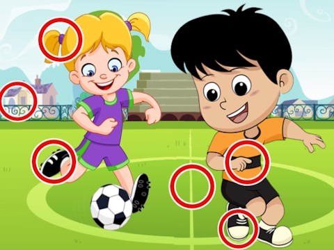 Spel Fotbollsskillnader  på nätet