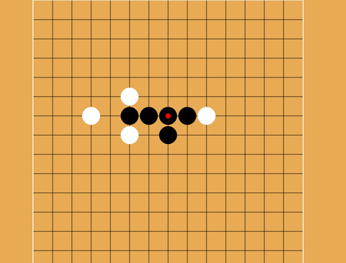 Spel Gomoku fem stenar i rad  på nätet