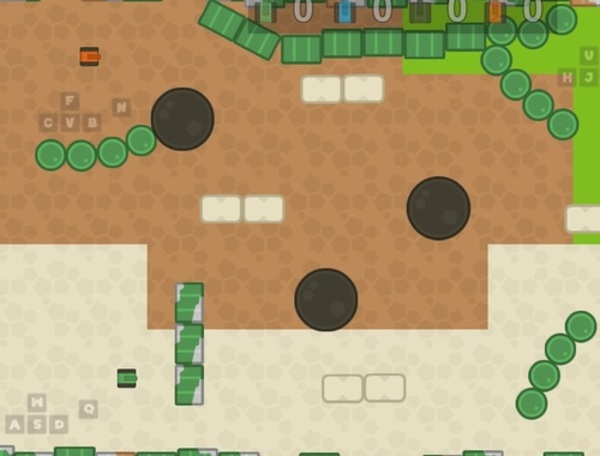 Spel 1 2 3 4 Player Tank Game 2D  på nätet