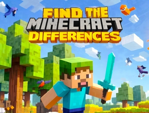 Spel Hitta skillnaderna: Minecraft  på nätet