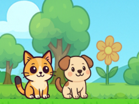 Spel Hund och katt söt  på nätet