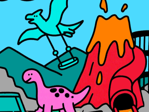 Spel Färg efter kod Dino Park  på nätet