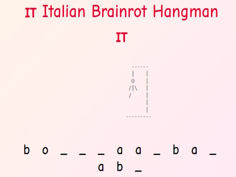 Spel Italiensk BrainRot Hangman!  på nätet