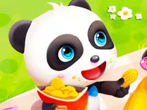 Spel Jigsaw Puzzle: Baby Panda Spring Picnic  på nätet