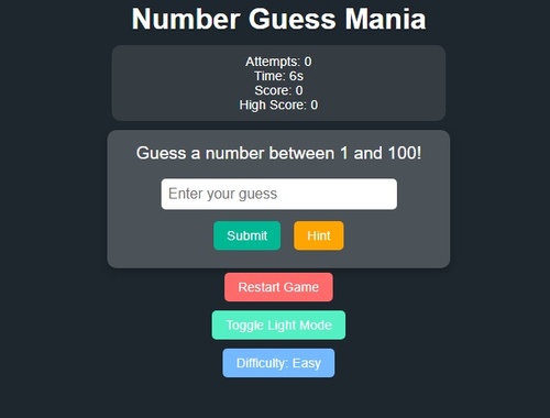 Spel Nummer Guess Mania  på nätet