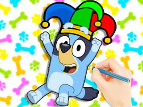 Spel Målarbok: clown bluey  på nätet