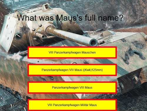 Spel Tankquiz: Maus  på nätet