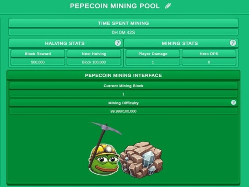 Spel Pepecoin gruvarbetaresimulator på nätet