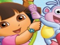 Spel Pussel kul dora med stövlar  på nätet