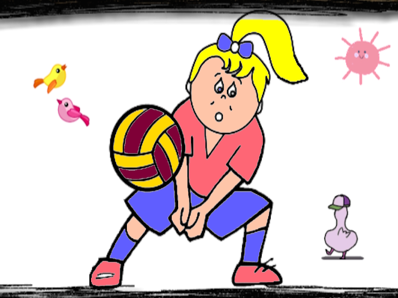 Spel Volleyboll kul färg på nätet