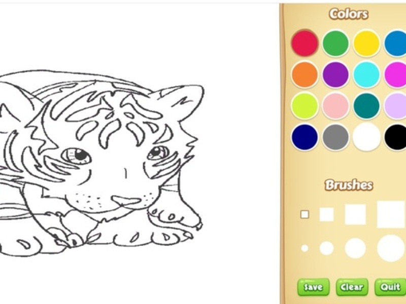 Spel Baby tiger målarbok på nätet