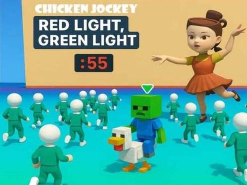 Spel Kycklingjockey: rött ljusgrönt ljus på nätet