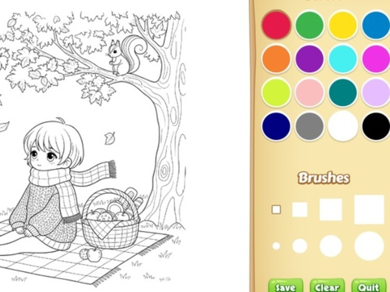 Spel Mysig målarbok för barn på nätet