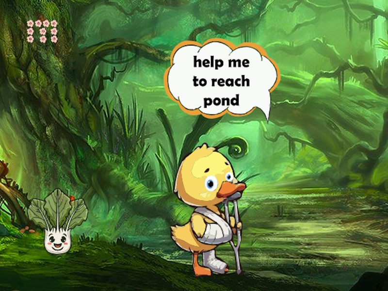 Spel Sårad ankunge räcker damm på nätet